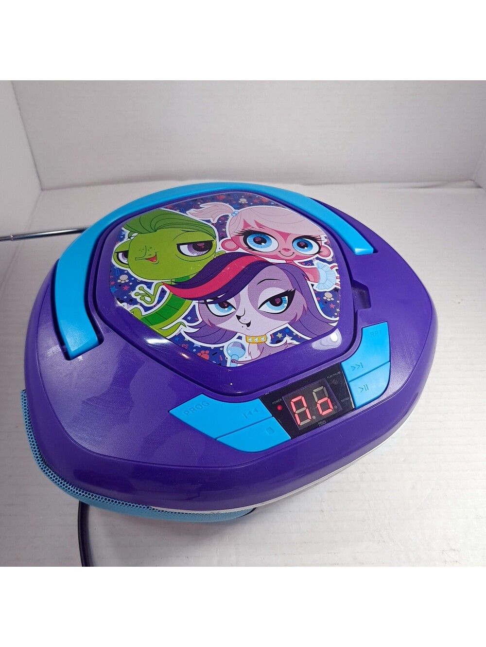 Littlest Pet Shop CD Player AM/FM Radio Boom Box LPS boombox portable Vintage